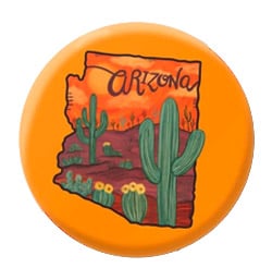 Arizona outline with cactus icon