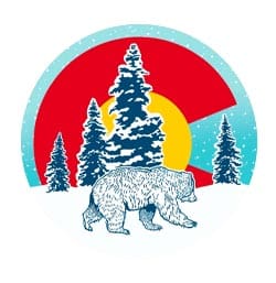 Colorado circle tree with flag logo