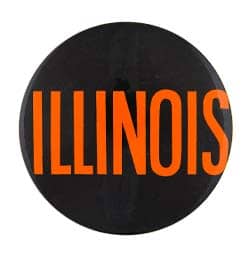 Illinois button black and orange